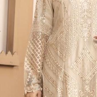 3pc Maria B Inspired Chiffon dress With Plazzo  - Beautiful Party Dress -Formal Wear 2