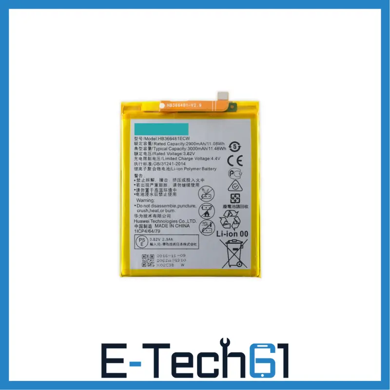 For Huawei P Smart 2018 / P9 / P9 Lite / P10 Lite / Honor 8 / Y6 2018 / Y7 2018 / P20 Lite Replacement Battery 3000mAh - HB366481ECW E-Tech61 0