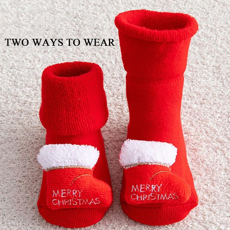 Kids Children's Socks for Girls Boys Non-slip Print Cotton Toddler Baby Christmas Socks for Newborns Infant Short Socks Clothing 3