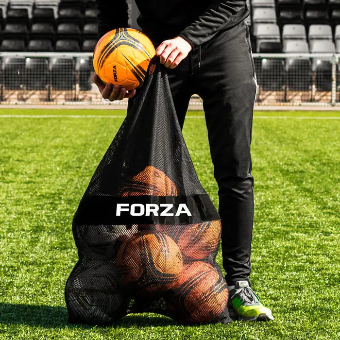 Forza Sports Ball Carry Bag - Mesh Material, Drawstring Closure, Holds 12 Size 5 Footballs or 10 Size 5 Rugby Balls 0
