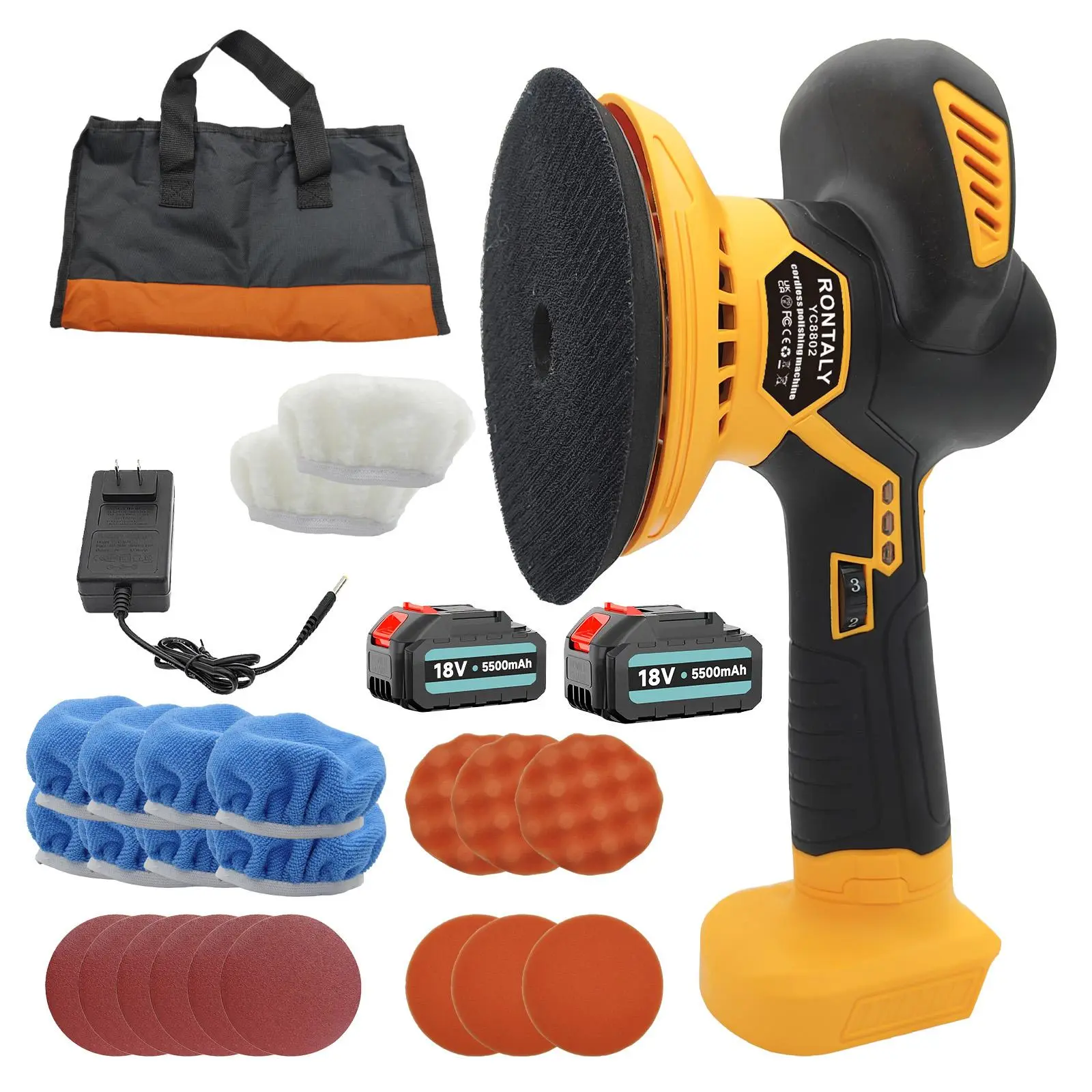 (Tool Only)Cordless Car Buffer Polisher for Dewalt/Makita 18V Battery with 6 Variable Speed Orbital Polisher Power Polisher for Car Detailing Polishing Waxing