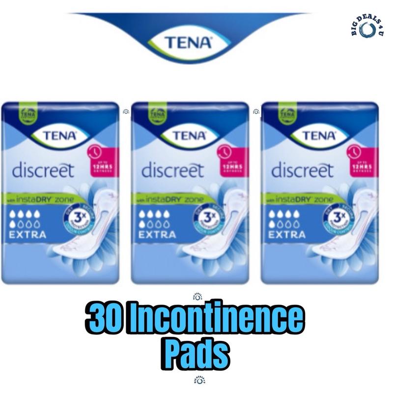 TENA Discreet Extra Incontinence 30 Pads - Comfortable and Secure 0