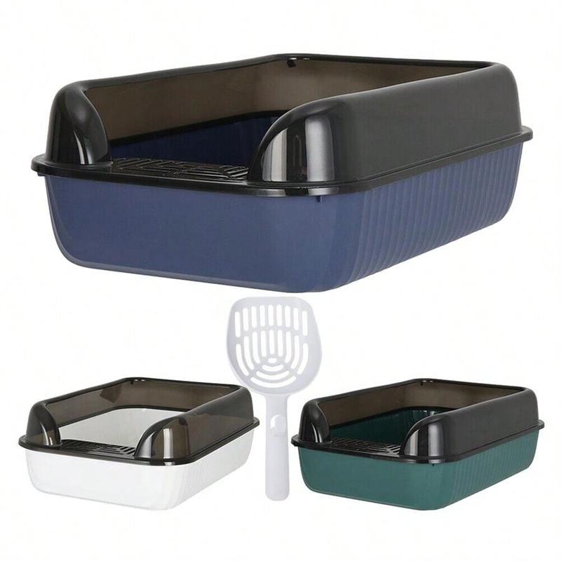 Extra Large Open Cat Litter Box Deep Pan Anti-Splashing Cat Toilet Potty Tray,Anti-Splash Cat Litter Box, Semi-Closed Litter Pan, Litter Box Cleaning Products 5