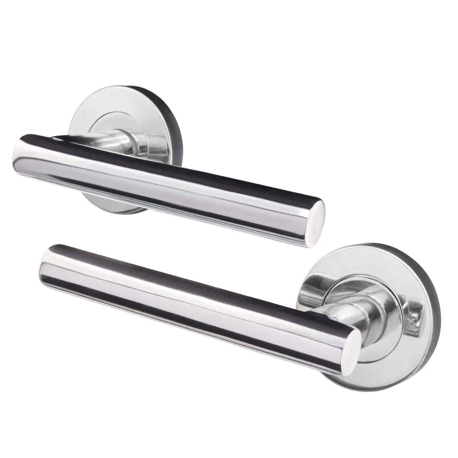 Olbia Polished Chrome Lever on Rose Door Handles