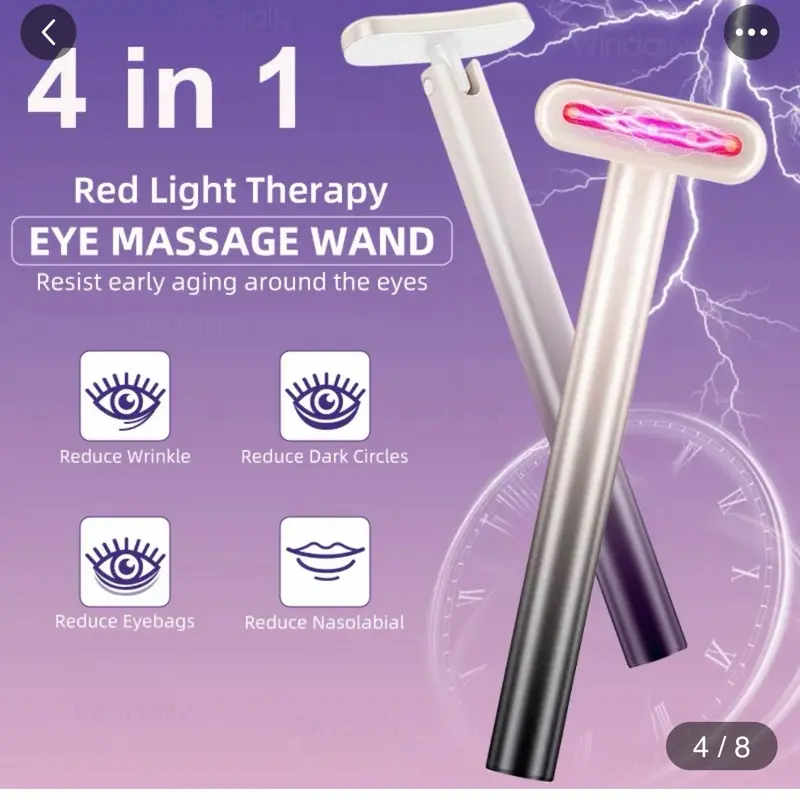 4 in 1 Facial Wand EMS Microcurrent Vibration Warm Red Light Face Lifting Machine Skin Tightening Device Neck Eye Massager Tools 3