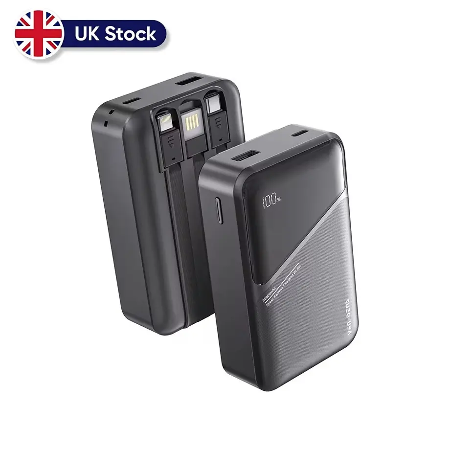 VEN-DENS PB035 20000mAh Fast Charging Power Bank with USB Type-C Port and LED Display - Handheld for Phone and Electronics Accessories Phone Smartphone Protection Chargeable Chargeable