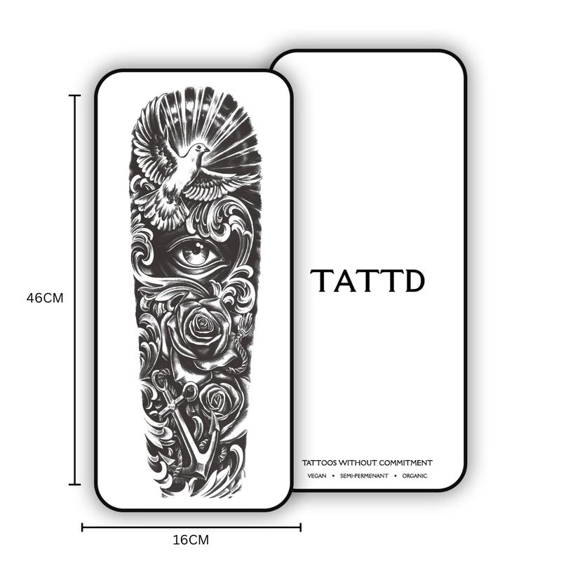 Harmony Bloom Sleeve - TATTD 2 Week Semi-Permanent Sleeve Tattoo - Vegan - Waterproof - No Needles - Explore Tattoos Without Commitment 1