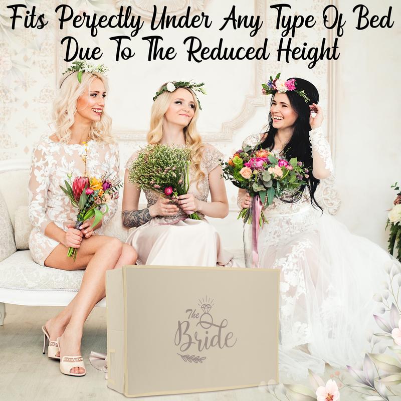 WEDCOVA UK White Personalised Wedding Dress Travel Box Breathable Bridal Dress Medium Size Storage Box Flight Cabin Size Fabric Box… 8