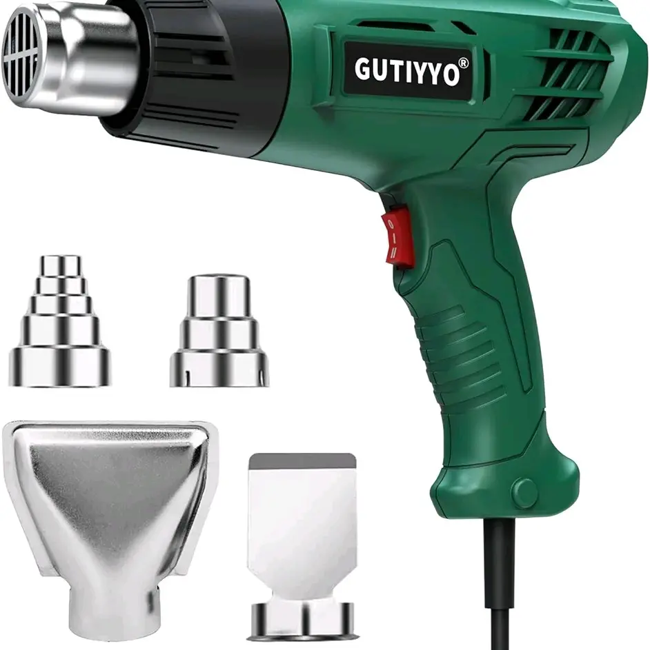 Heat Gun Kit with Dual Temperature Settings and Overload Protection, 4 Nozzles for DIY and Professional Use