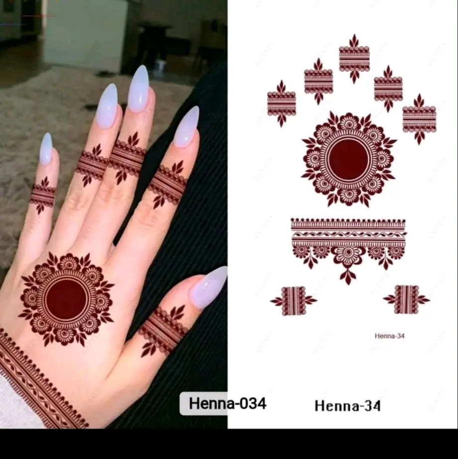 Henna tattoo stickers for hands