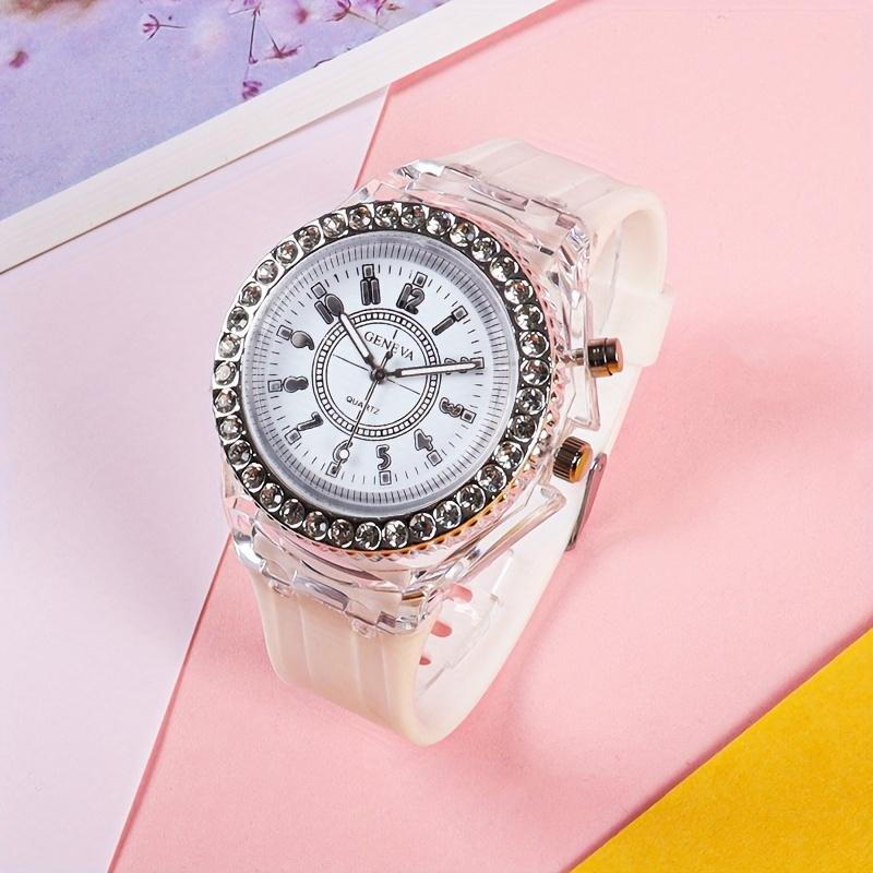 Product Introduction of New Luminous Student Electronic Watch for Teenagers, Junior High and High School Students, Electronic Watch with Rhinestones, Candy Color, Couple Watch, New Year Gift 166 10