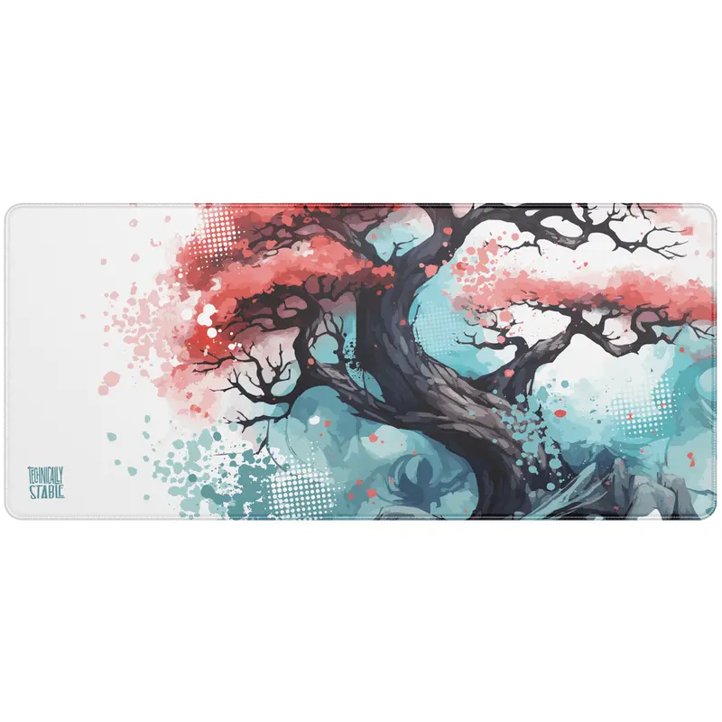 Bonsai Splatter Large 900 x 400mm - water resistant - premium quality Deskpad 0