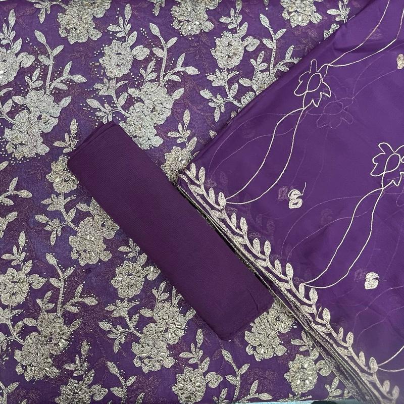 Front and sleeves stone work with back full embroidery. 2