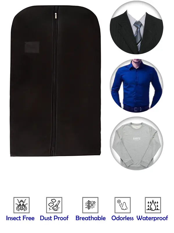 Wedcova Suit Covers for Men Pack Of 2 | Hanging Garment Bags | Travel Blazer & Jacket Bag | Clothes Storage Cover with Zipper | Suits Carrier Moth Proof Protector | 60 x 100cm (24'' x 40'') 5