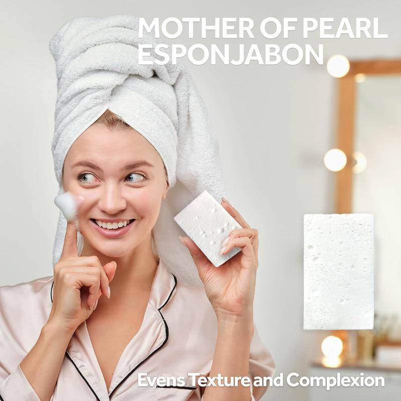 T.TAiO Esponjabon Mother Of Pearl Soap Sponge For Face & Body (2 Pack) 4