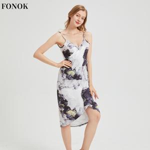 【FONOK】S-5XL Full Size Women's Colorful Resort Beach Skirt Beach Resort Elegant Resort Long Dress Casual  Lady Comfort Summer Sleeveless  Irregular Floral Beach Dresses Outdoor Sling Dresses Multi Wear Seaside Holiday Beach Dresses bikini wrap