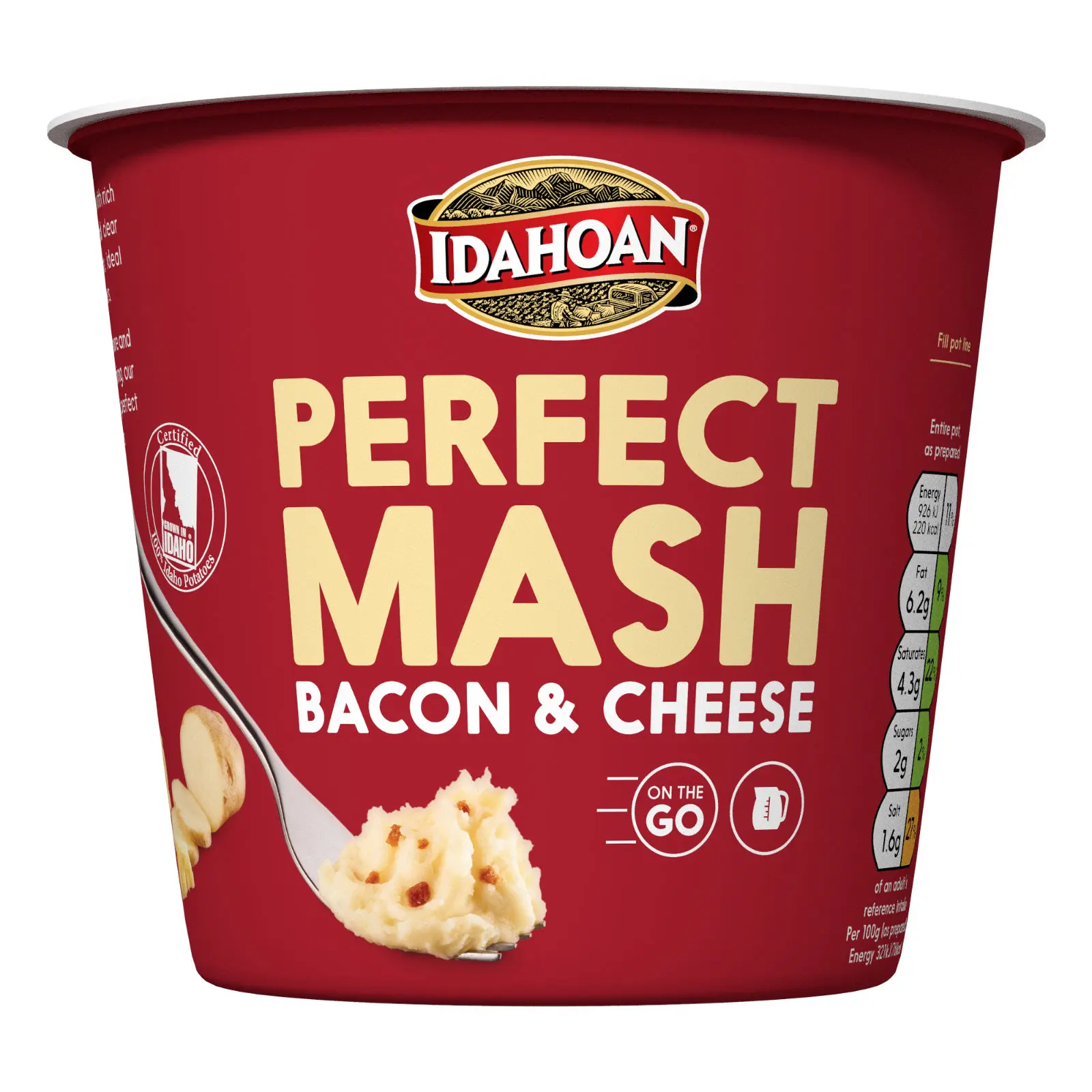 Idahoan Perfect Mash Bacon & Cheese 55g Pot