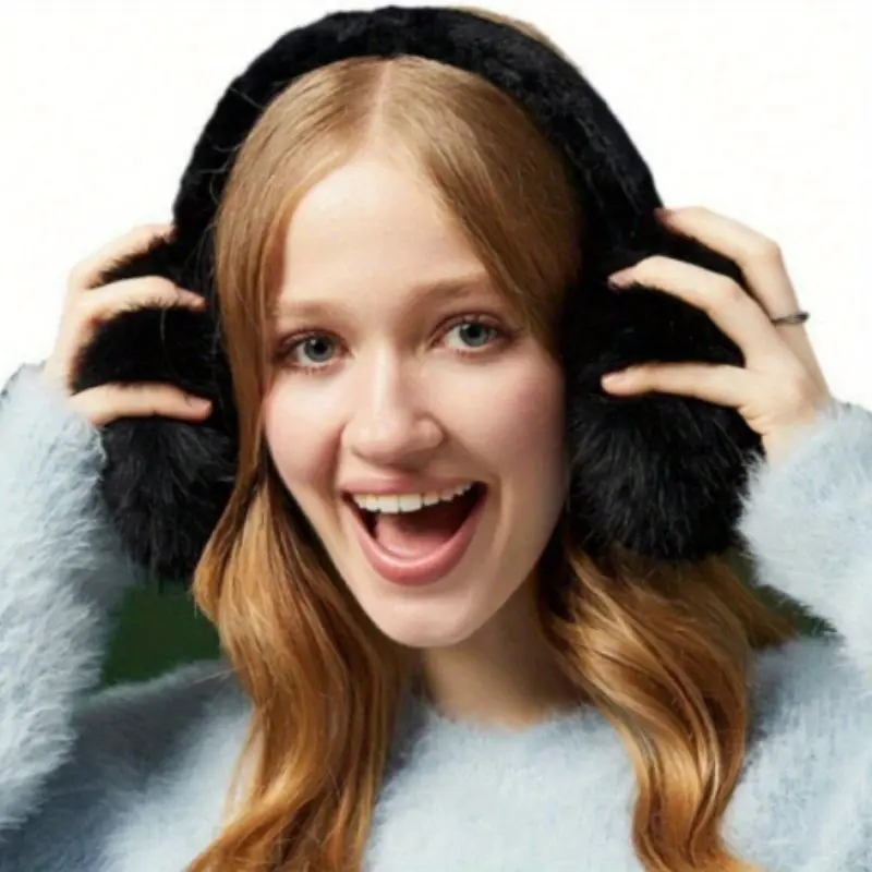 Cozy & Stylish Women's Plush Earmuffs - Windproof, Warm, Foldable Design for Winter Comfort 6