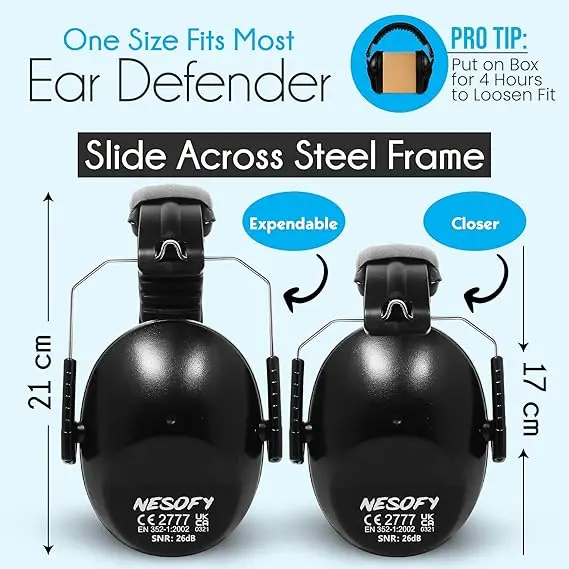 Ear Defenders Children – Ear Protection & Noise Cancelling Kids Ear Defender Age 3-16 Year - Foldable & Adjustable Headphones Autism for Baby – 26db SNR 1