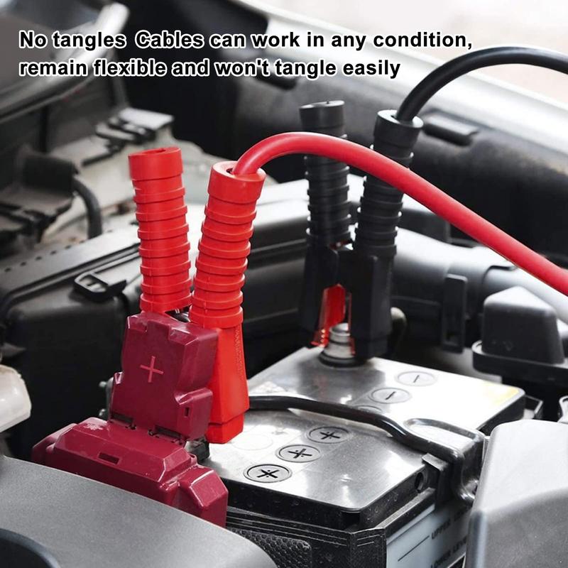 Holdfiturn 6M Booster Cables 3000Amp Heavy Duty Cars Jump Leads Professional Battery Start Cables Colour Coded Clamp Anti Tangle Leads Jump Start Leads for Cars Vans 5