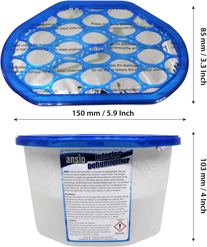 ANSIO Dehumidifier 500ml Pack of 10 Condensation Remover Moisture Absorber Dehumidifiers for Damp, Mould, Moisture in Home, Kitchen, Wardrobe, Bedroom 7