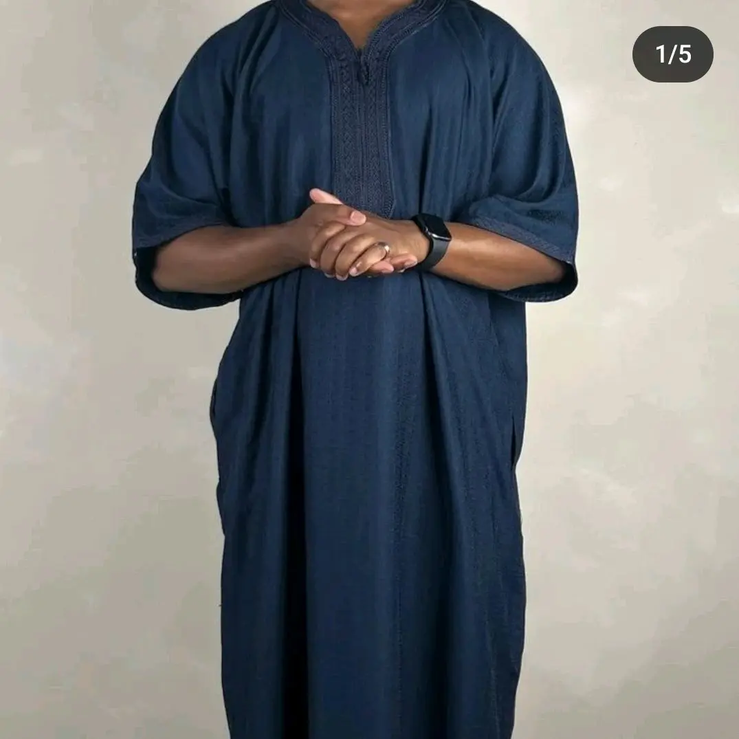 Men's Moroccan Kaftan - Navy Blue