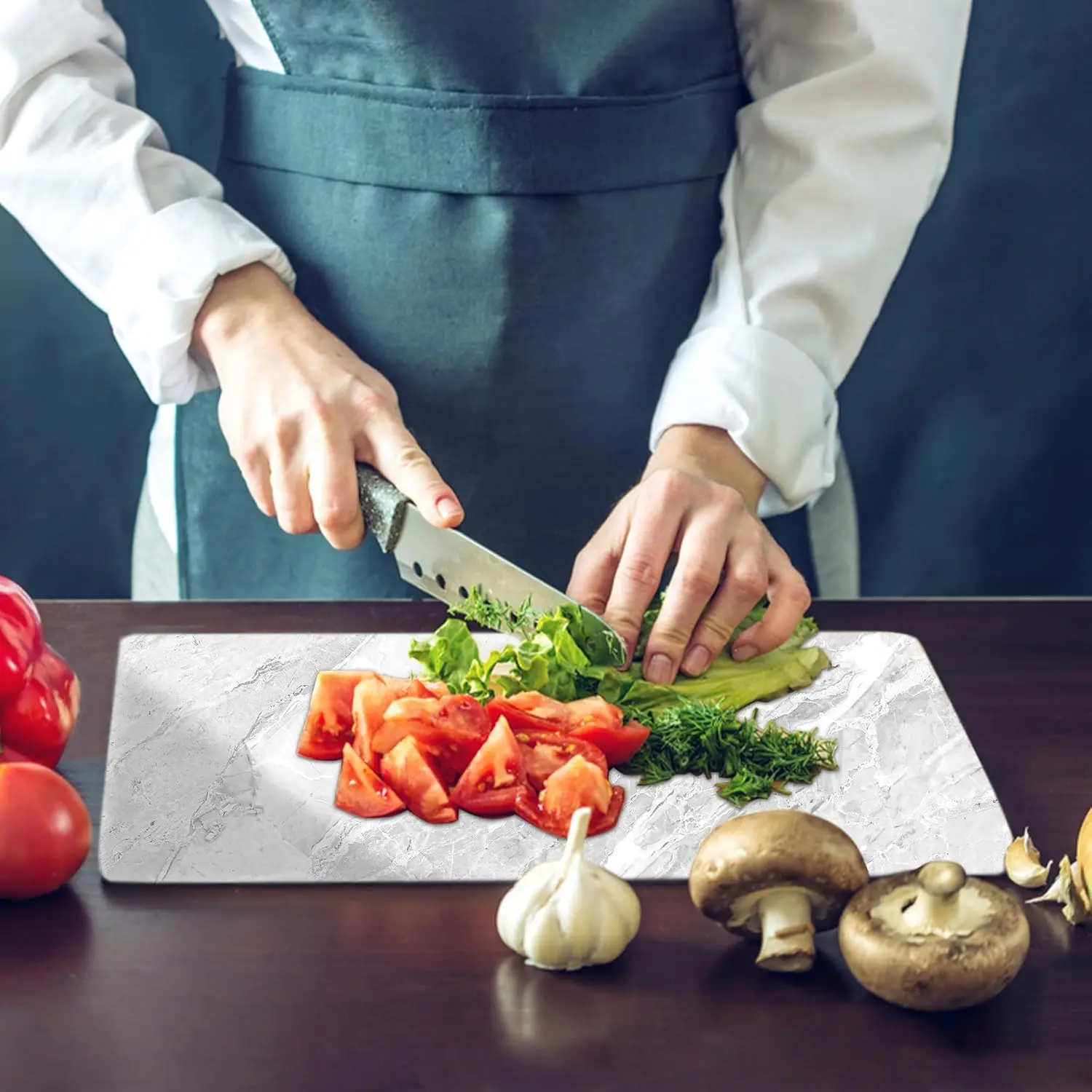 Chopping Board-Catering Cutting Set-Kitchen Board-Glass Worktop Savers-Sink Chopping Board-Large-Worktop Protectors Heat Resistant-Marble Effect Grey (Design 14, 30 x 20 cm (Pack of 1)) chopping  boards
