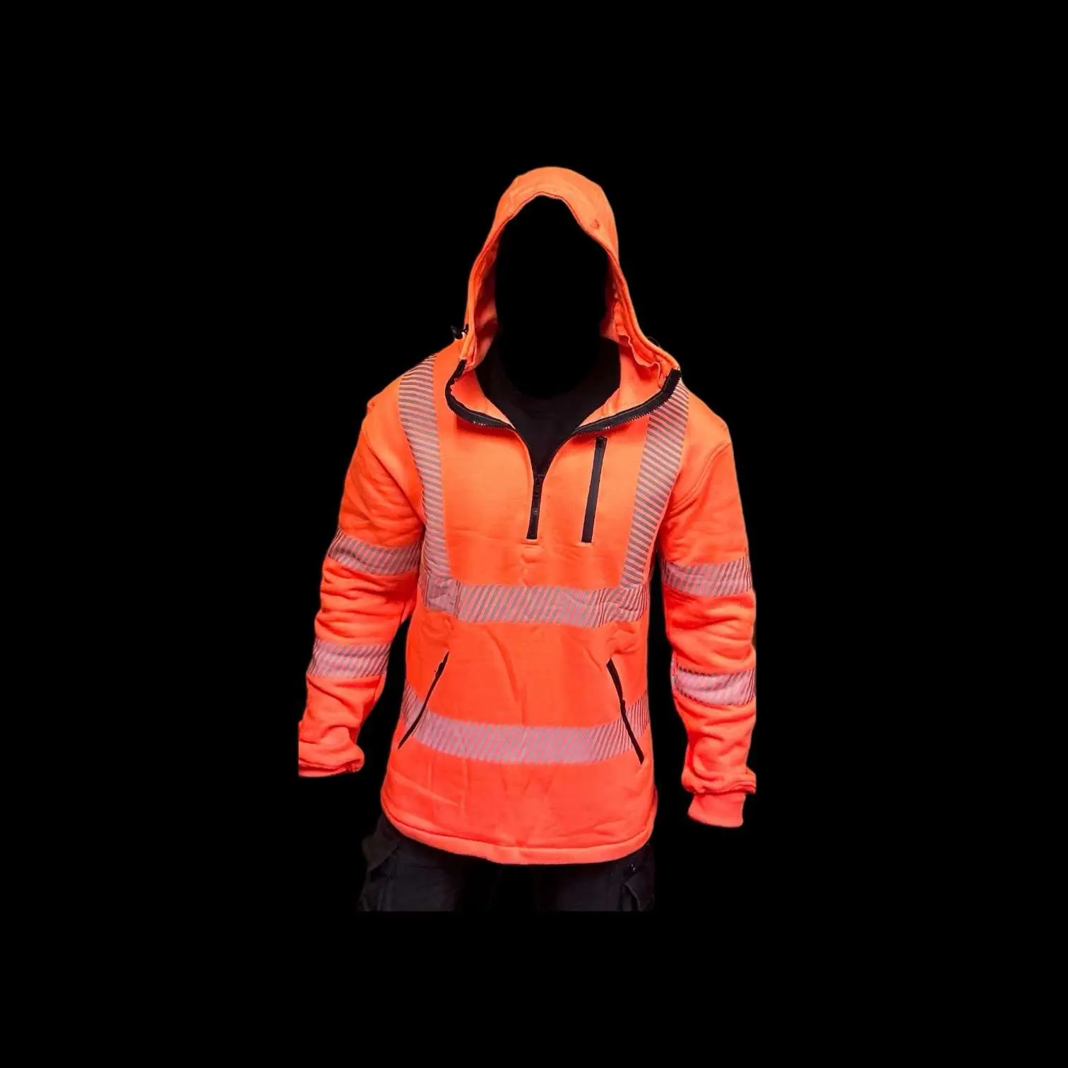 Men's Fleece Hoodie Half Zip Pull Over Pullover