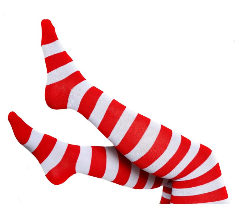 Womens Colourful Funky Striped Tights - Football, Fancy Dress, Party, Halloween, Christmas -  UK Size 6-12 3