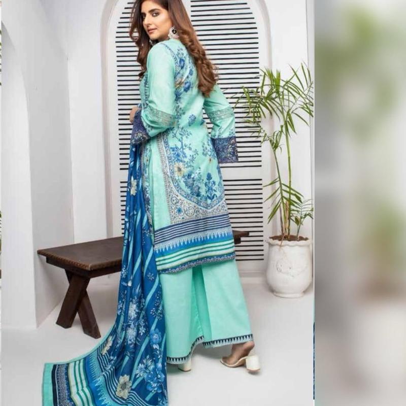 Munira Lawn D7 012 Printed and embroidered readymade suit chiffon dupatta  Casual Womenswear Summer Clothing 3