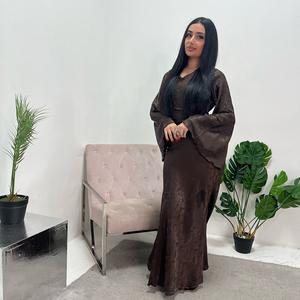 Ladies satin leaf print tie back dress onesize 6-12