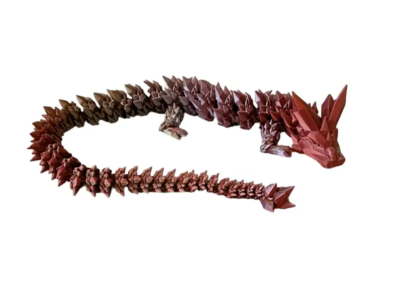 Flexi / Articulated Crystal Dragon. Large high quality 3D printed fidget / anxiety toy / ornament / sculpture Decor Gift Movable sensory 5