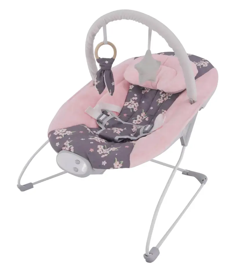 Babywippe Elektrisch LADIDA Babywippe Mit Vibration & Musik  Weich  Gepolstert, Spielzeugbgel, Maschinenwaschbar, Pink Beruhigende Melodien  Weies Rauschen