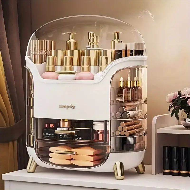 Multi-Function Makeup Storage Organiser, Skincare Organiser Drawers Beauty Holder Cosmetic Jewelry Organisers for Bedroom, Dressing Table Organiser Dustproof Waterproof vanitybox cosmetics organiser  storage makeupbox corrosive resistant with drawers 1