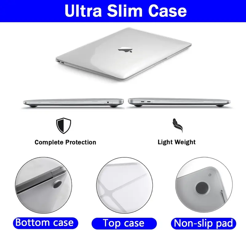 Crystal Clear Case for MacBook Air 13 inch (2010-2017) - Polycarbonate Hard Shell Cover for MacBook Air M1 A2337/A2179/A1932 4