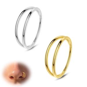 OUFER 20G Classic Double Hoop Hinged Segment Daith Helix Conch Hoop Earrings For Women