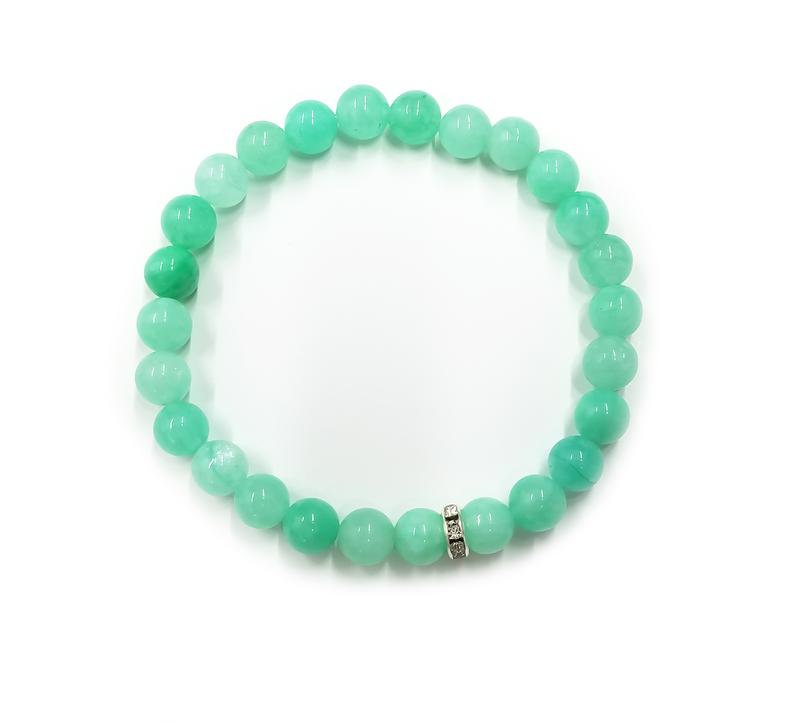 Product Introduction of Green Chalcedony Gemstone Stretch Bracelet Anniversary Birthday Daily Engagement Wedding #GreenChalcedony #Gemstone #StretchBracelet 22
