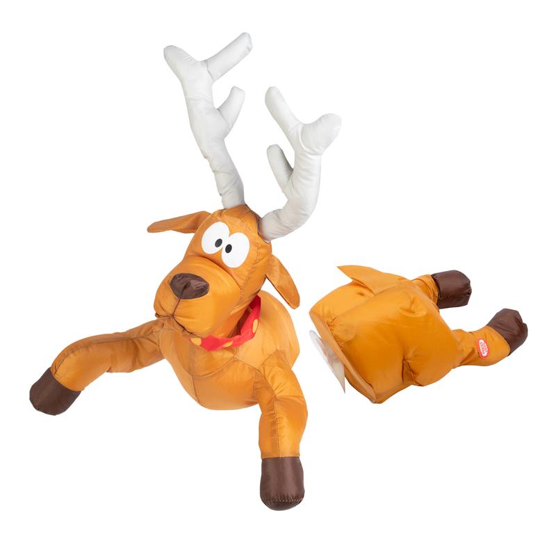 Celebright Christmas Crashing Reindeer Animated Decoration - Festive Fun as Rudolph Smashes Through Your Window & Kicks His Legs As He Tries To Wiggle Free - Fits Any Window 3