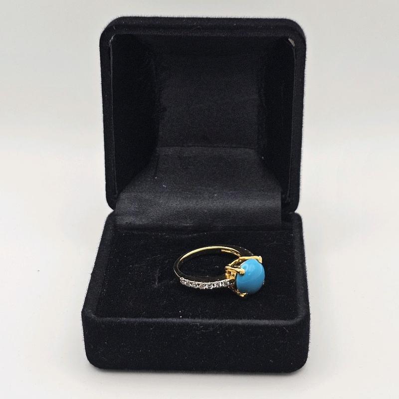 Turquoise Ring for Women - NaurattanSilver with Zircon Studs and Handcrafted Design 5