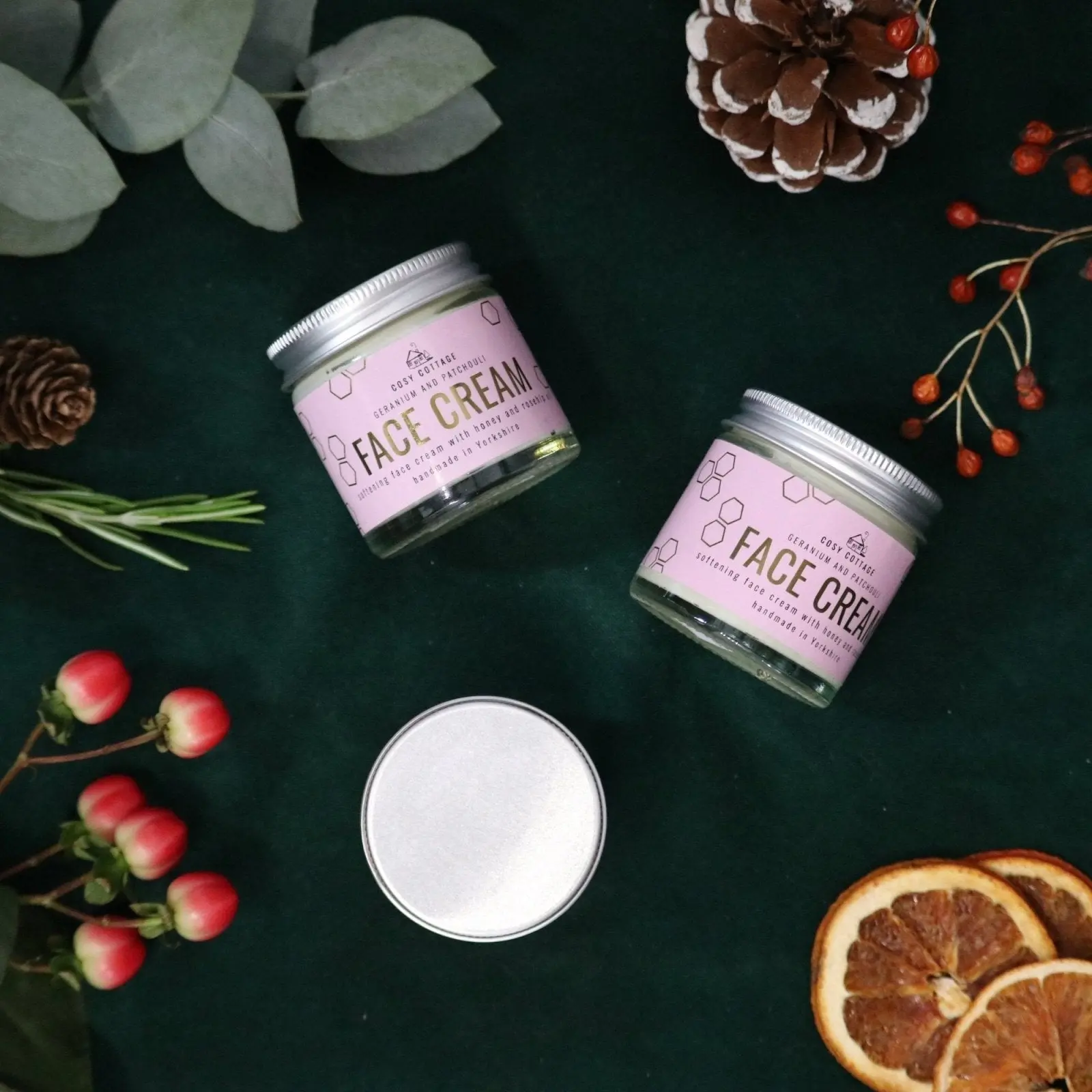 Honey & Rosehip Oil Natural Face Cream with Geranium & Patchouli 60ml