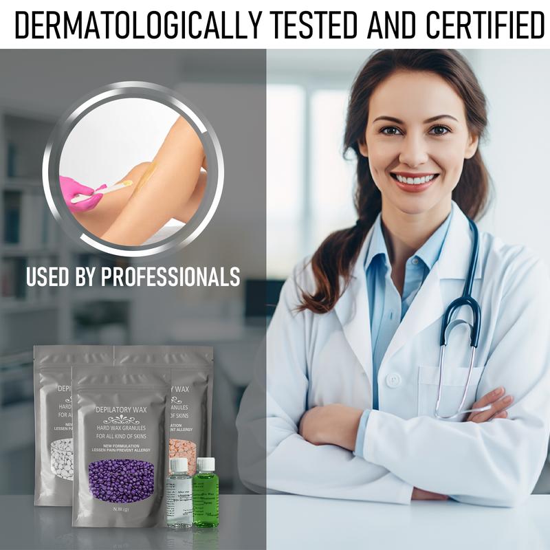 【Free Shipping】Waxing Kit for Women, Wax Pot for Hair Removal, Wax Heater Kit, 5 Packs Wax Beads and 20 Applicator Sticks, Painless Waxing Machine for Full Body Waxing Bee Body Care - No brand - Steel, Silicone 5