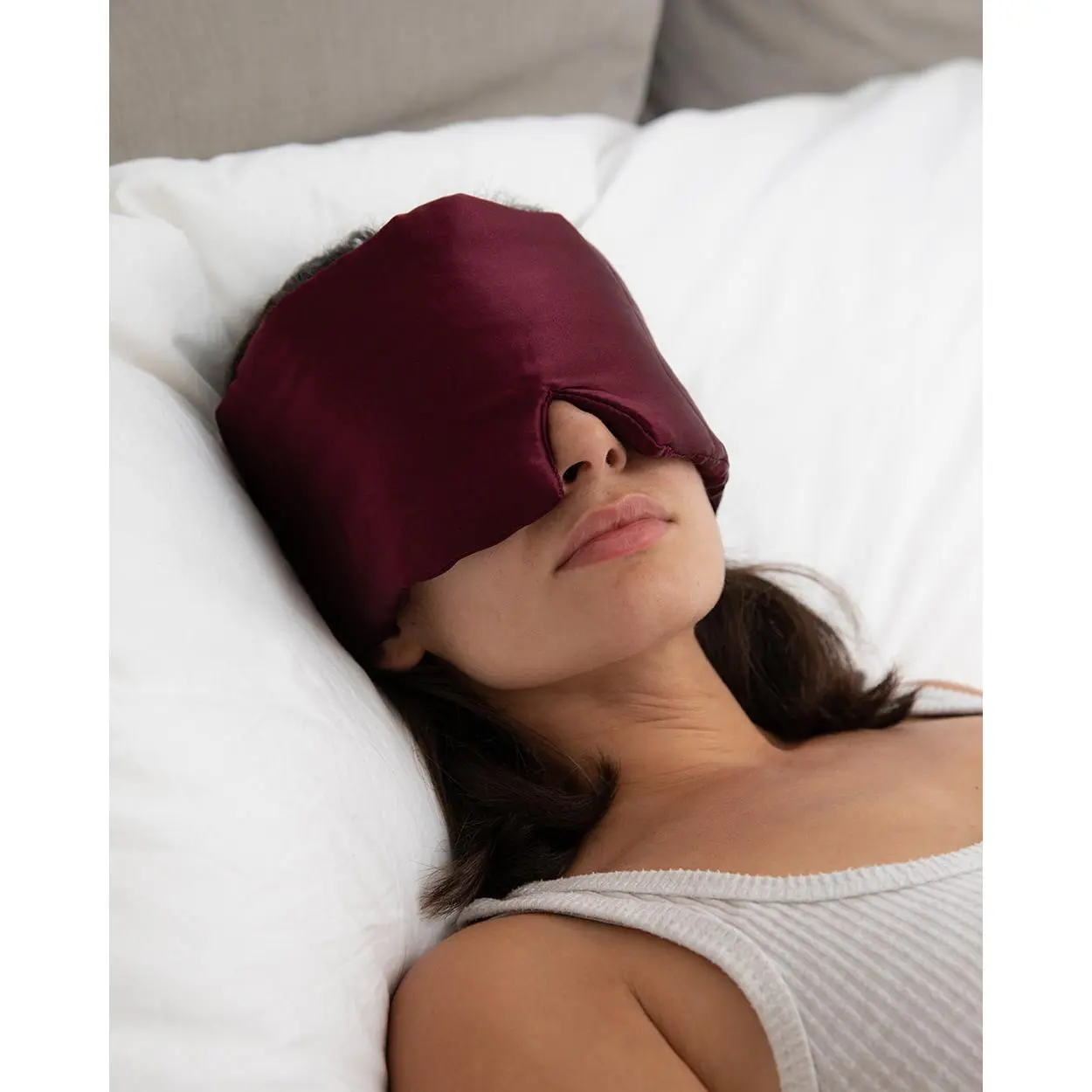 Silk Blackout Eye Mask - Burgundy Berry Red