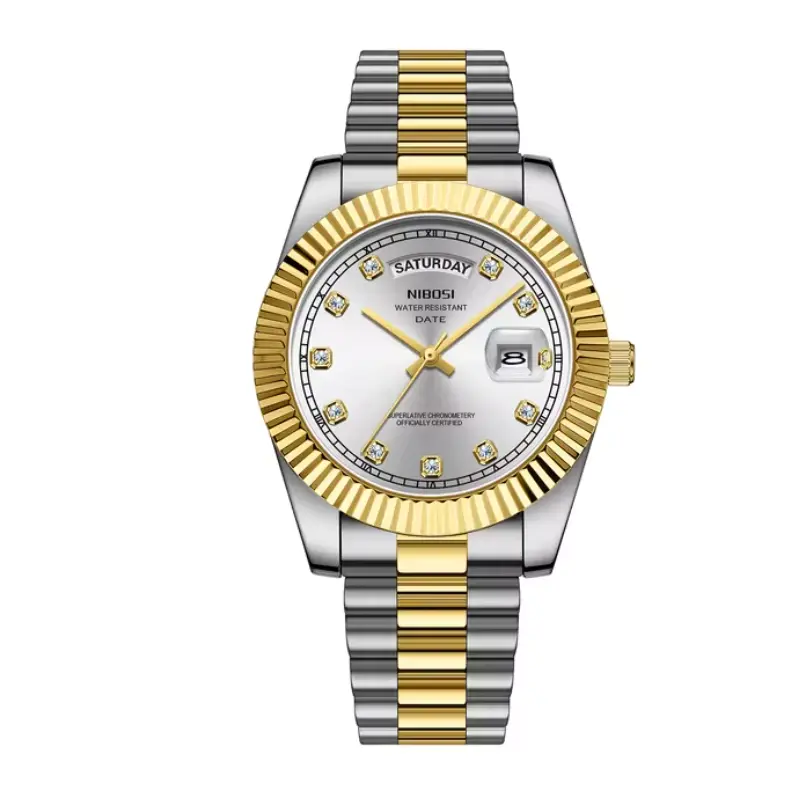 2 Watches For The Price Of One: Men's Luxury Waterproof Stainless Steel Watch with Date, Week Display, Luminous Stones , and Quartz Movement. Both Boxed.