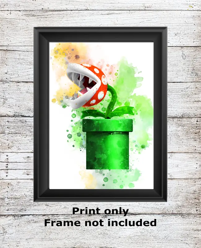 Super Mario unframed watercolour wall art childrens bedroom A5 A4 A3 High Quality Prints 7