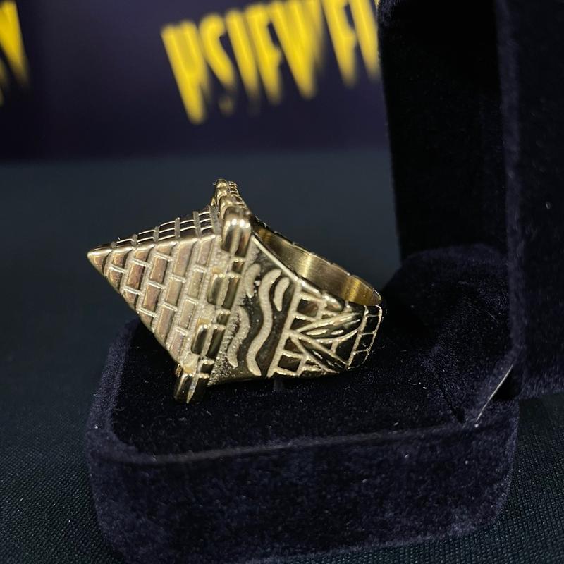 Pyramid Castle Ring Stainless steel Gold Plated 1