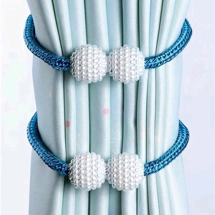 Faux Pearl Design Magnetic Curtain Buckel, 2 Peice tieback, Home Accessories, Decore Curtian