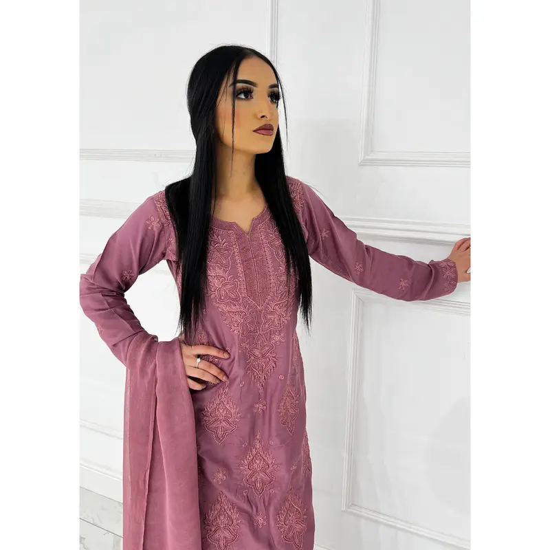 HK295 - Pink - Mummy n Me Linen Outfit 1