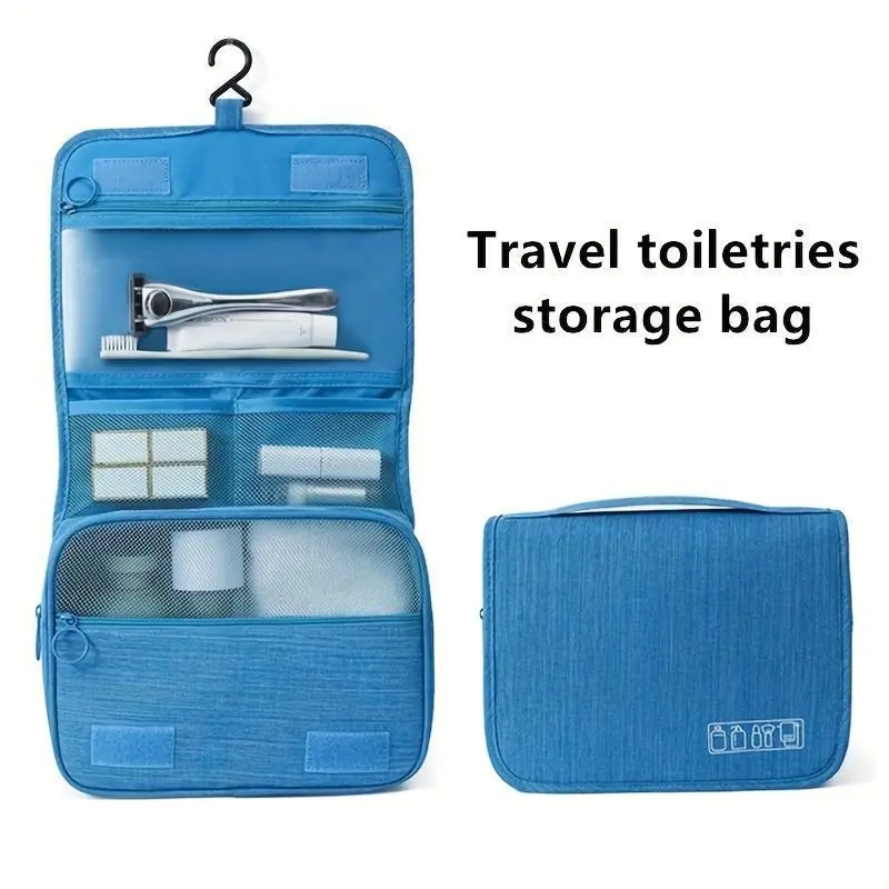 Large Capacity Hanging Travel Toiletry Bag for Men and Women - Multi Pocket Makeup Cosmetic Bag with Full Sized Toiletries Container - Perfect Travel Organizer for Accessories 1