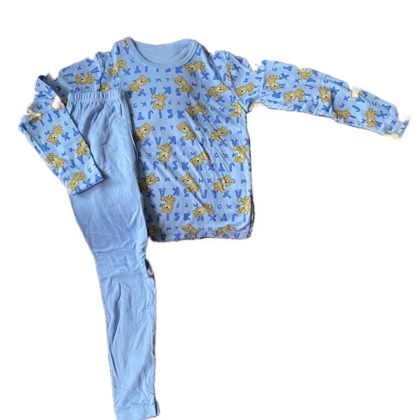Boys (Age 9-10 years) Cartoon Bear Cotton Tee & Pants Clothes Set for Pyjamas and Home-wear, Perfect for Fall, Spring, Autumn and very Comfortable & Durable