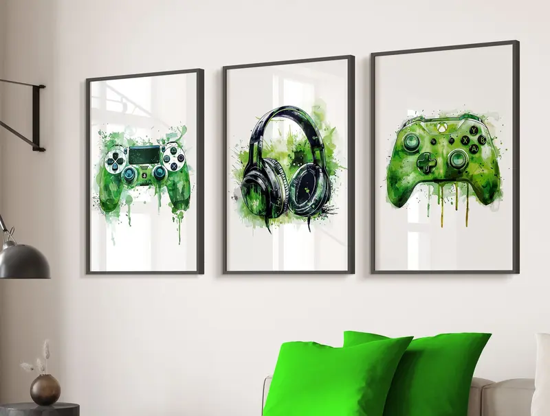 Graffiti Gaming Art Set - Urban Gaming Vibes - Set of 3 Gaming Wall Art - A4 and A3 Size Prints - Perfect Gift for Gamers - Colour Burst Gaming Prints - Gaming Ornaments - Cool Gaming Posters - Christmas Gifts - Birthday Gifts - Gamer Gifts - Gift For Son 8